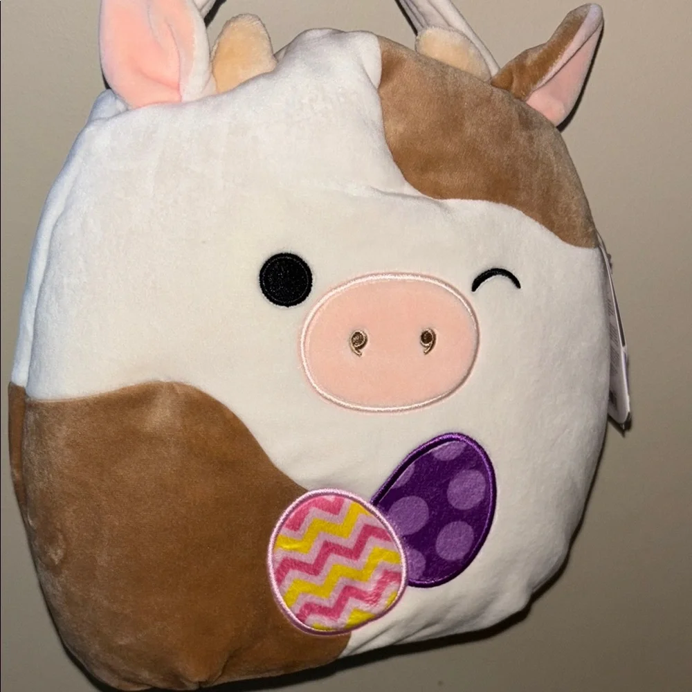 SquismallowCow Plush Basket , Torsten (nwt) Ronnie the cow